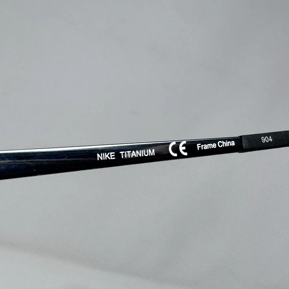 Nike Titanium 6037 001 Black Semi Rimless Eyeglass Frames 53-17-135